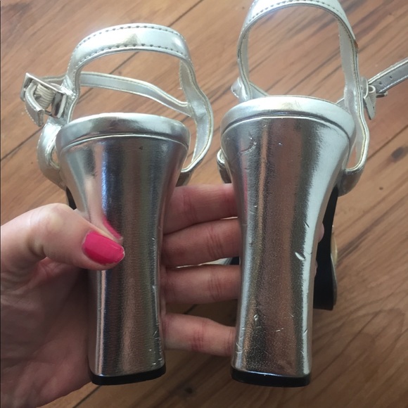 Vintage 90’s platform prom heel silver clueless - Picture 5 of 7